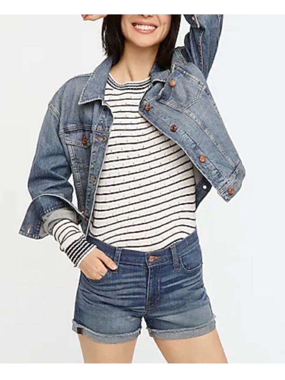 J. Crew 29 High-Rise Cuffed Blue Denim Shorts